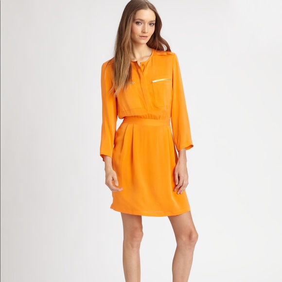 Theory Dresses & Skirts - Theory Brunella Silk Charmeuse Shirt Dress